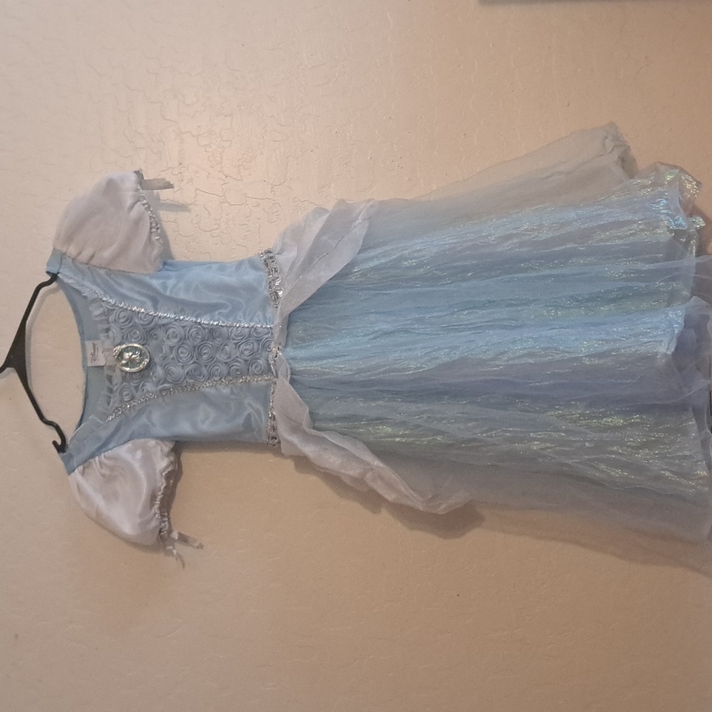 Disney Cinderella Play Costume Dress, size 5/6, light blue and white
